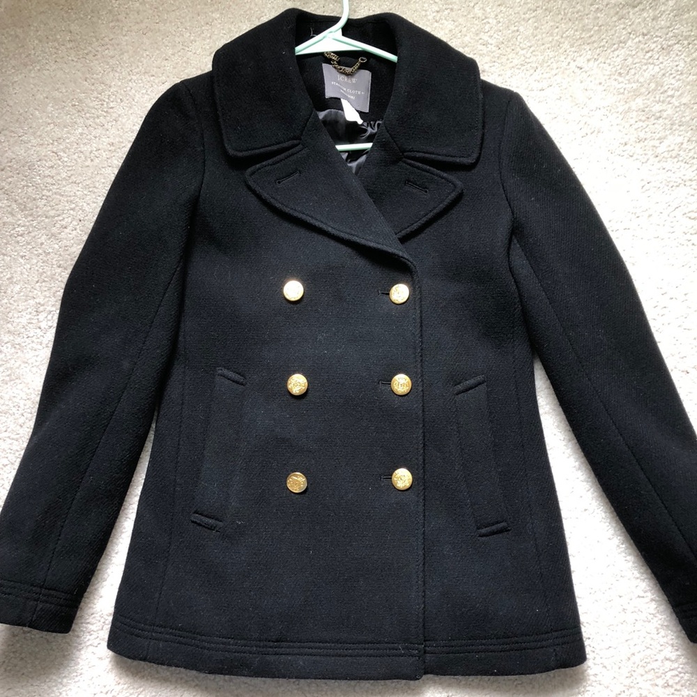 Jcrew Stadium Navy Pea Coat Condition like new